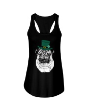 Pug St. Patrick's Day Lucky Dog Mom Ladies Flowy Tank tile