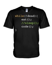 Programmer Eat Sleep Code V-Neck T-Shirt tile