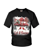 Let it snow Cardinal Bird Youth T-Shirt tile