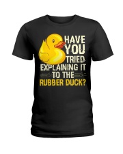 Rubber Duck Debugging Ladies T-Shirt tile