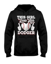 Girls Loves Her Dodger Baseball Hooded Sweatshirt tile