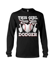 Girls Loves Her Dodger Baseball Long Sleeve Tee tile