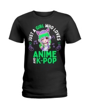 Just a Girl Who Loves Anime and K Pop Ladies T-Shirt tile