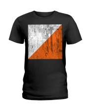 Distressed International Orienteering Flag Logo Ladies T-Shirt tile