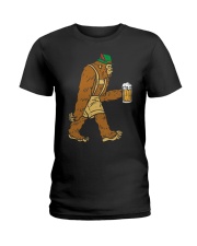 German Bigfoot Sasquatch Beer Lederhose Ladies T-Shirt tile
