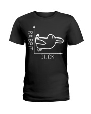 Rabbit Duck Illusion Ladies T-Shirt tile