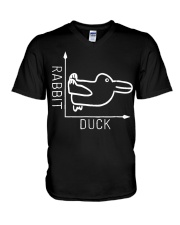 Rabbit Duck Illusion V-Neck T-Shirt tile