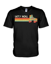 Let's Roll Roller Skating V-Neck T-Shirt tile