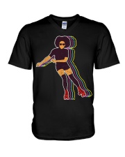 Vintage Roller Skating V-Neck T-Shirt tile