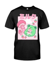 Cute Cottagecore Frog Strawberry Retro 90s Kawaii Aesthetic Classic T-Shirt front