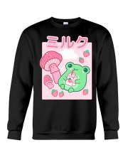 Cute Cottagecore Frog Strawberry Retro 90s Kawaii Aesthetic Crewneck Sweatshirt tile