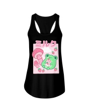 Cute Cottagecore Frog Strawberry Retro 90s Kawaii Aesthetic Ladies Flowy Tank tile