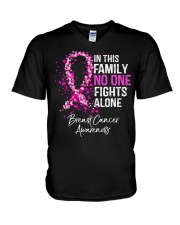 In This Family No One Fights Alone V-Neck T-Shirt tile