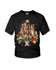 Basset Hound Christmas Dog Tree Youth T-Shirt tile