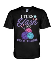 I Turn Yarn Into Cool Things Crocheting Crochet V-Neck T-Shirt tile