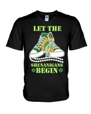 Chucks And pearls Let The Shenanigans V-Neck T-Shirt tile