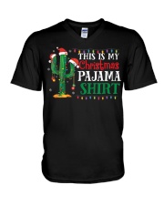 This Is My Christmas Pajama Shirt Cactus V-Neck T-Shirt tile