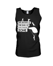 Life Begins End Of Comfort Zone Unisex Tank tile