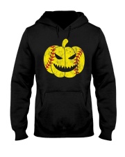 Softball Player Scary Pumpkin Hooded Sweatshirt tile