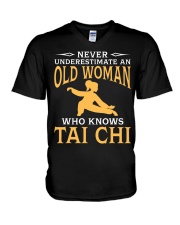 An Old Women Who Knows Tai Chi V-Neck T-Shirt tile