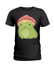 Cute Frog Mushroom Hat - Cottagecore Aesthetic Ladies T-Shirt tile