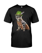 Oktoberfest Cat Bavarian Lederhosen Classic T-Shirt front