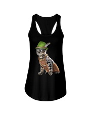 Oktoberfest Cat Bavarian Lederhosen Ladies Flowy Tank tile