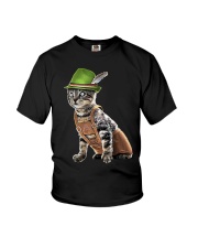Oktoberfest Cat Bavarian Lederhosen Youth T-Shirt tile