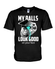 My Balls Look Good On Your Face V-Neck T-Shirt tile