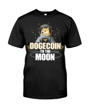 Dogecoin To the Moon Doge HODL Rocket Classic T-Shirt front
