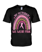 In October We Wear Pink Leopard V-Neck T-Shirt tile