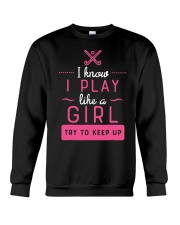 Girl play hockey Crewneck Sweatshirt tile