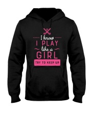 Girl play hockey Hooded Sweatshirt tile