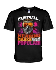 Funny Paintballing V-Neck T-Shirt tile