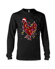 Red Plaid Buffalo Chicken Christmas Pajamas Long Sleeve Tee tile