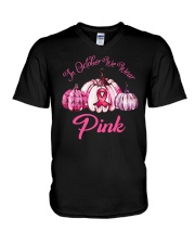 Breast Cancer Awareness Pumpkin V-Neck T-Shirt tile