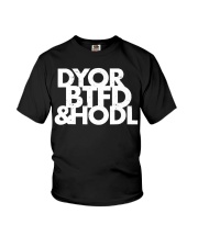 Bitcoin DYOR BTFD and HODL Youth T-Shirt tile
