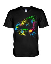 Colourful Roller Skates V-Neck T-Shirt tile