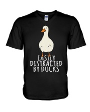 Easily Distracted By Ducks V-Neck T-Shirt tile
