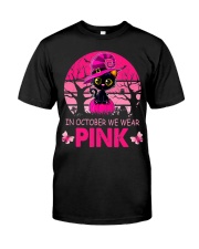 In October We Wear Pink Cute Cat Classic T-Shirt front