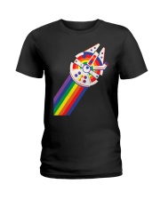 LGBT Rainbow Millennium Falcon Ladies T-Shirt tile