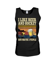 I Like Beer and Hockey Unisex Tank tile