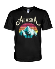 Skiing 24 V-Neck T-Shirt tile