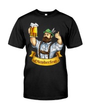 German with Lederhosen and Bier Classic T-Shirt front