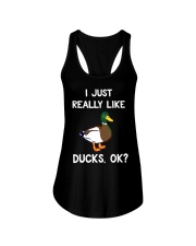Just Really Like Ducks OK Ladies Flowy Tank tile
