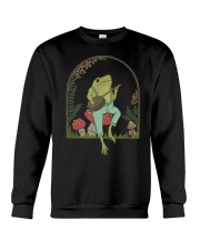 Cottagecore Aesthetic Frog Playing Banjo on Mushroom Crewneck Sweatshirt tile