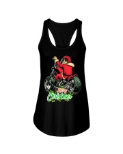 christmas design Santa Riding a Motorcycle Ladies Flowy Tank tile