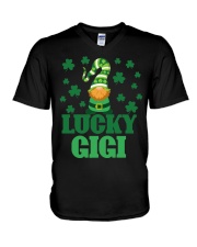 Lucky Gigi Grandmother St Patrick's Day V-Neck T-Shirt tile