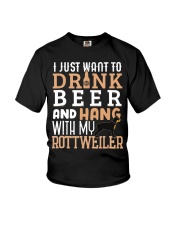Rottweiler Dog Beer Youth T-Shirt tile