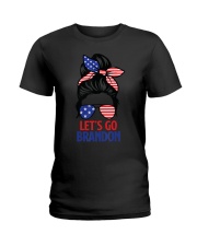 Messy Bun Let's Go Brandon Ladies T-Shirt tile